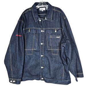Vintage Mecca Denim Jacket Mens XXLarge Dark Wash Streetwear Hip Hop Rap 80s 90s